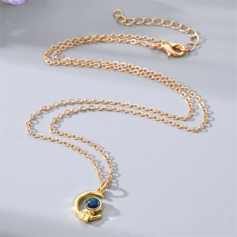 Wholesale Astronaut Moon Star Alloy Necklaces